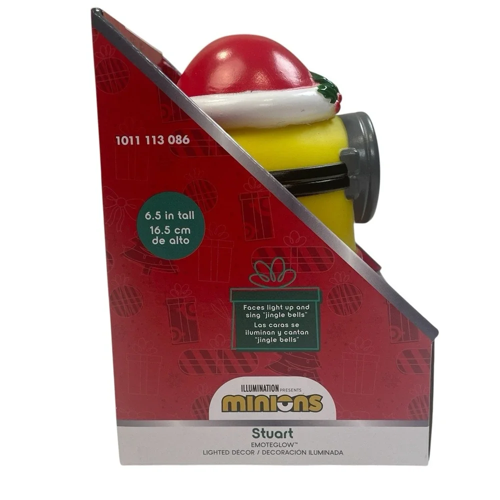 Minions Stuart Emotoglow‎ Lighted Christmas Decor NIB Sings Jingle Bells 6.5